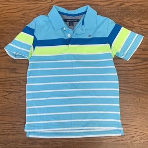 Tommy Hilfiger Easter blue green short sleeve boys polo size 7